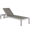 Modway Shore Aluminum Outdoor Patio Poolside Four Chaise Lounge Chairs in Silver Gray MDY-EEI-2468-SLV-GRY-SET