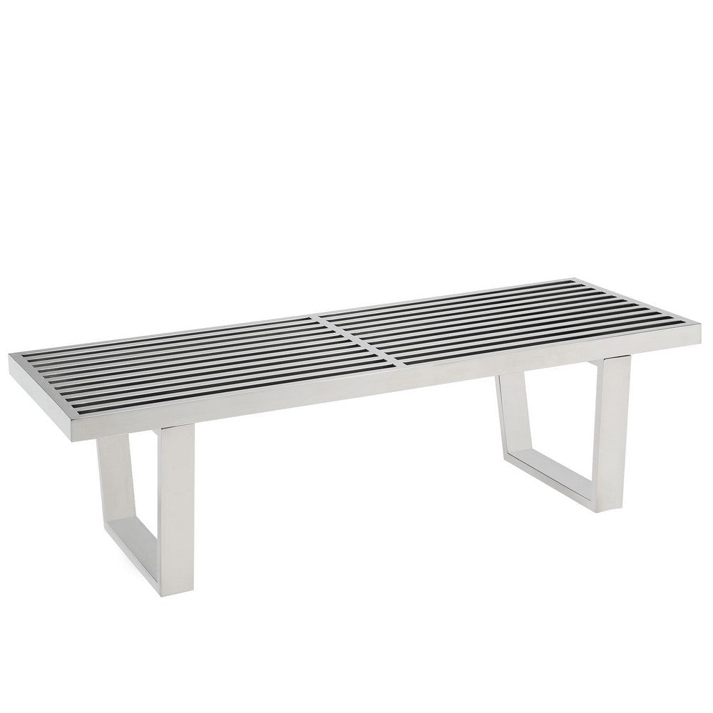 Sauna 4’ Stainless Steel Bench - No Shipping Charges MDY-EEI-247-SLV