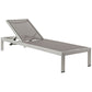 Shore Set of 2 Outdoor Patio Aluminum Chaise Silver Gray MDY-EEI-2472-SLV-GRY-SET