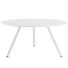 Modway Lippa 60" Mid-Century Modern Dining Table with Round White Top and Tripod Base in White