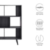 Modway EEI-2529-CHA Transmit 7 Shelf Wood Grain Bookcase Charcoal MDY-EEI-2529-CHA