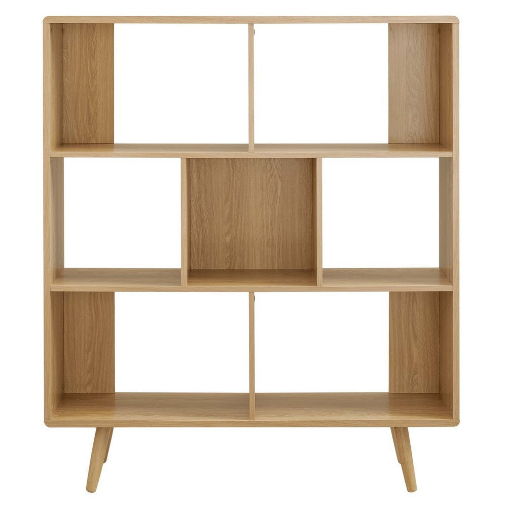 Modway EEI-2529-OAK Transmit 7 Shelf Wood Grain Bookcase Oak MDY-EEI-2529-OAK