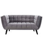 Modway Bestow Upholstered Velvet Button-Tufted Loveseat in Gray MDY-EEI-2535-GRY