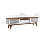 Modway Render Mid-Century Modern Low Profile 59 Inch TV Stand in Walnut/White MDY-EEI-2541-WAL-WHI