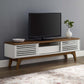 Modway Render Mid-Century Modern Low Profile 59 Inch TV Stand in Walnut/White MDY-EEI-2541-WAL-WHI