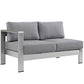 Modway Shore 7-Piece Aluminum Outdoor Patio Sectional Sofa Set in Silver Gray MDY-EEI-2562-SLV-GRY