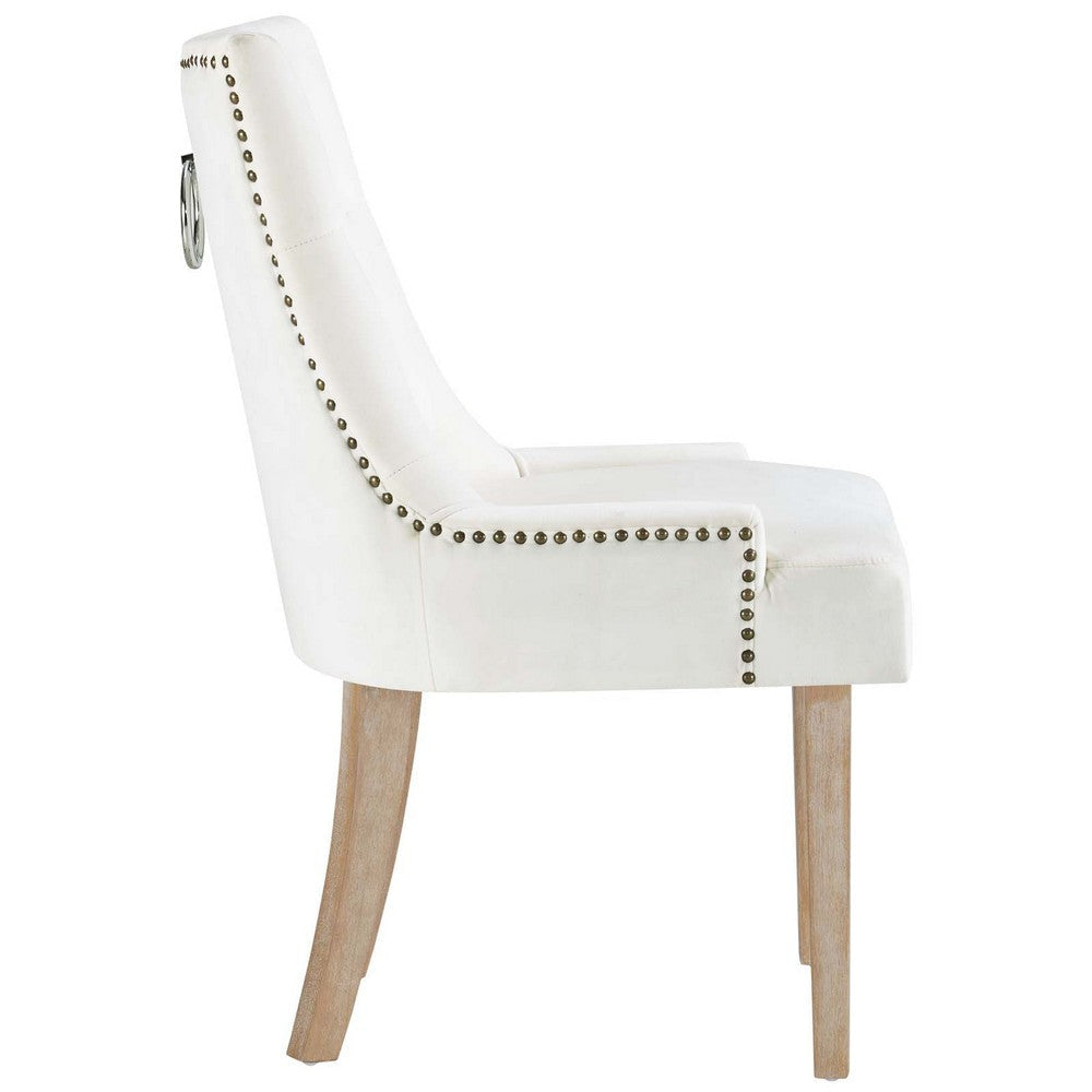 Pose Upholstered Fabric Dining Chair In Ivory - No Shipping Charges MDY-EEI-2577-IVO