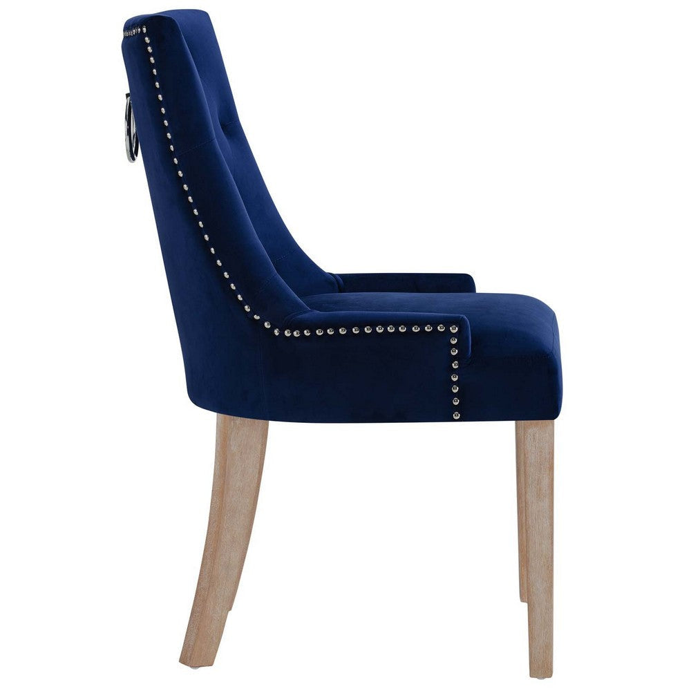 Pose Upholstered Fabric Dining Chair In Navy Blue - No Shipping Charges MDY-EEI-2577-NAV