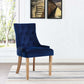 Modway Pose Tufted Performance Velvet Upholstered Dining Chair with Nailhead Trim in Navy