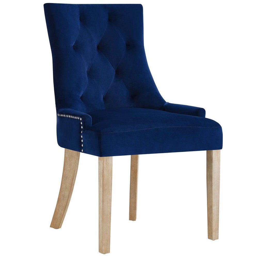 Pose Upholstered Fabric Dining Chair In Navy Blue - No Shipping Charges