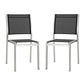 Shore Side Chair Outdoor Patio Aluminum Set of 2, Silver Black - No Shipping Charges