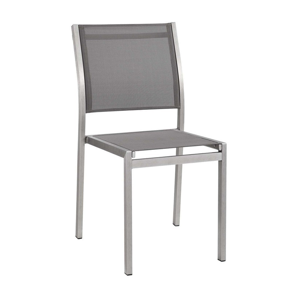 Shore Side Chair Outdoor Patio Aluminum Set of 2 - No Shipping Charges MDY-EEI-2585-SLV-GRY-SET