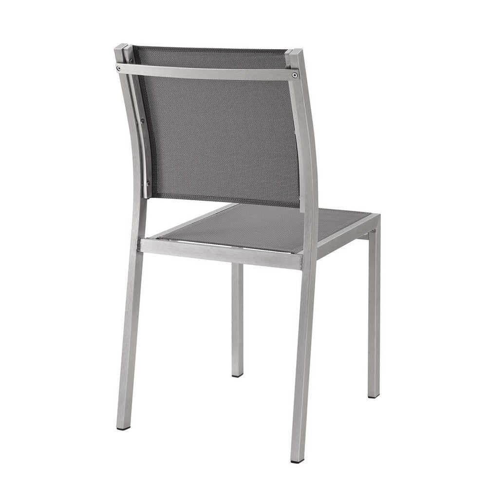 Shore Side Chair Outdoor Patio Aluminum Set of 2 - No Shipping Charges MDY-EEI-2585-SLV-GRY-SET