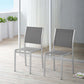 Modway Shore Outdoor Patio Aluminum Set of 2 Side Chair in Silver Gray