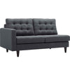 Modway Empress Mid-Century Modern Upholstered Fabric Left-Facing Loveseat In Gray