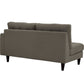 Modway Empress Mid-Century Modern Upholstered Fabric Corner Sofa In Oatmeal MDY-EEI-2595-AZU