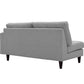 Modway Empress Mid-Century Modern Upholstered Fabric Corner Sofa In Oatmeal MDY-EEI-2595-AZU