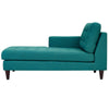 Modway Empress Mid-Century Modern Upholstered Fabric Left-Arm Chaise Lounge In Teal MDY-EEI-2596-TEA