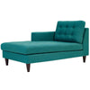 Modway Empress Mid-Century Modern Upholstered Fabric Left-Arm Chaise Lounge In Teal