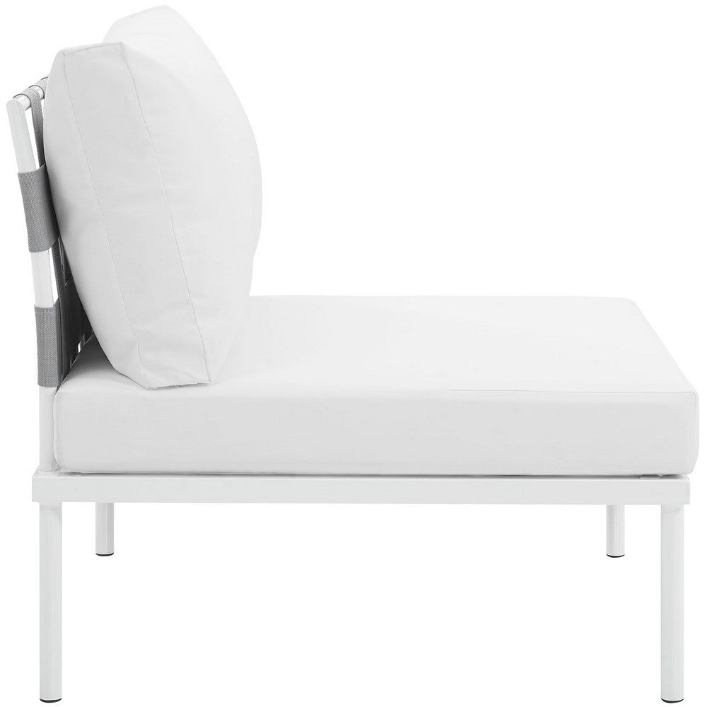 Harmony Armless Outdoor Patio Aluminum Chair White White - No Shipping Charges MDY-EEI-2600-WHI-WHI