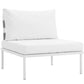 Harmony Armless Outdoor Patio Aluminum Chair, White White - No Shipping Charges