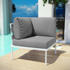 Modway Harmony Outdoor Patio Aluminum, Corner Sofa, White Navy