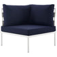 Harmony Outdoor Patio Aluminum Corner Sofa White Navy - No Shipping Charges MDY-EEI-2601-WHI-NAV