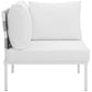 Harmony Outdoor Patio Aluminum Corner Sofa White White - No Shipping Charges MDY-EEI-2601-WHI-WHI