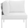 Harmony Outdoor Patio Aluminum Corner Sofa White White - No Shipping Charges MDY-EEI-2601-WHI-WHI