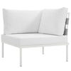 Harmony Outdoor Patio Aluminum Corner Sofa, White White - No Shipping Charges