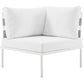 Harmony Outdoor Patio Aluminum Corner Sofa White White - No Shipping Charges MDY-EEI-2601-WHI-WHI