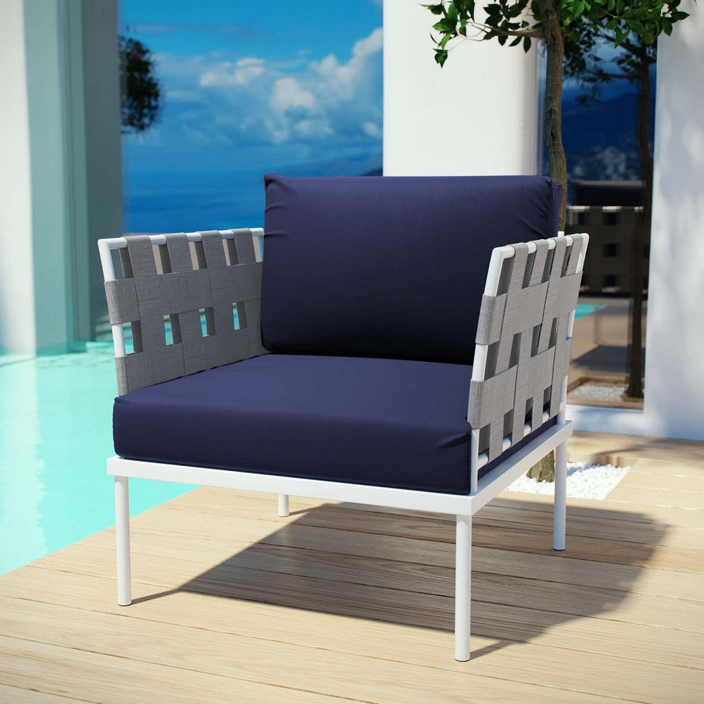 Modway Harmony Outdoor Patio Aluminum, Armchair, White White