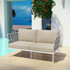 Modway Harmony Outdoor Patio Aluminum, Loveseat, White Gray