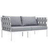 Harmony Outdoor Patio Aluminum Loveseat White Gray - No Shipping Charges MDY-EEI-2603-WHI-GRY