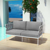 Modway Harmony Outdoor Patio Aluminum, Loveseat, White Navy