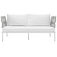 Harmony Outdoor Patio Aluminum Loveseat White White - No Shipping Charges MDY-EEI-2603-WHI-WHI