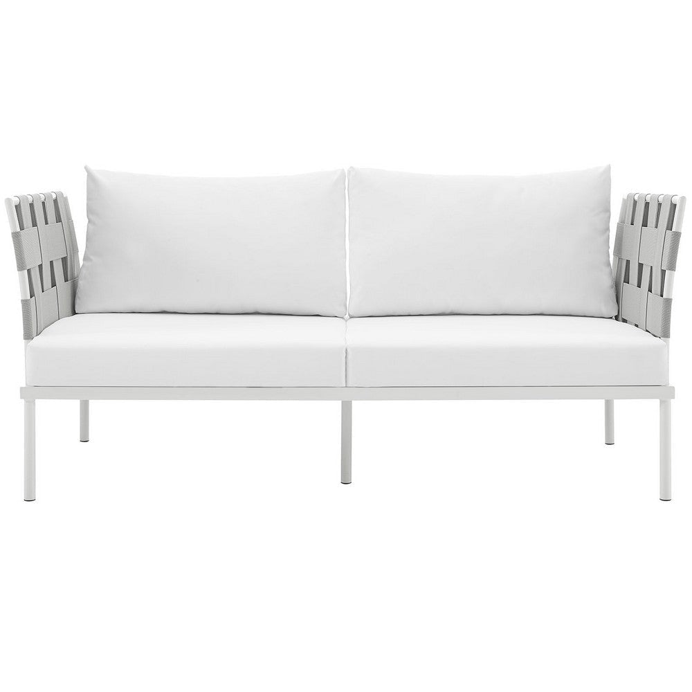 Harmony Outdoor Patio Aluminum Loveseat White White - No Shipping Charges MDY-EEI-2603-WHI-WHI