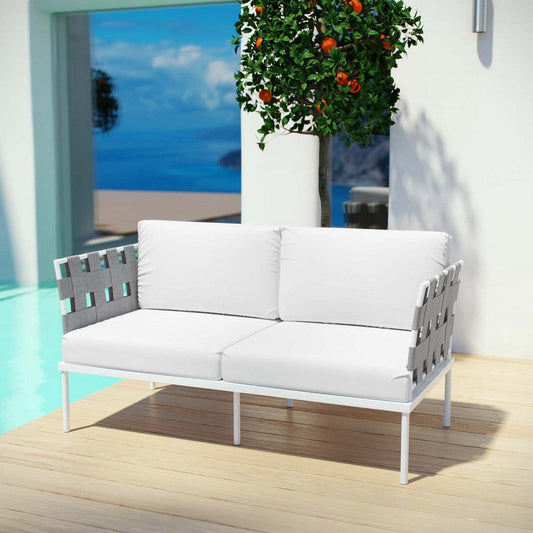 Modway Harmony Outdoor Patio Aluminum, Loveseat, White Beige