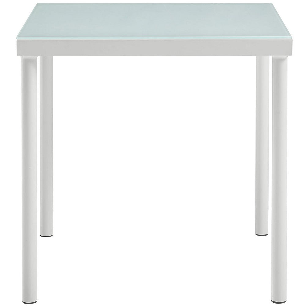 Harmony Outdoor Patio Aluminum Side Table White - No Shipping Charges MDY-EEI-2604-WHI