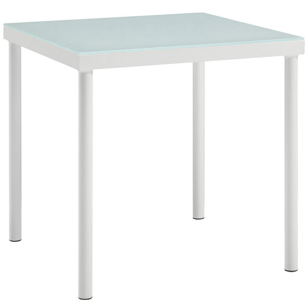 Harmony Outdoor Patio Aluminum Side Table White - No Shipping Charges MDY-EEI-2604-WHI