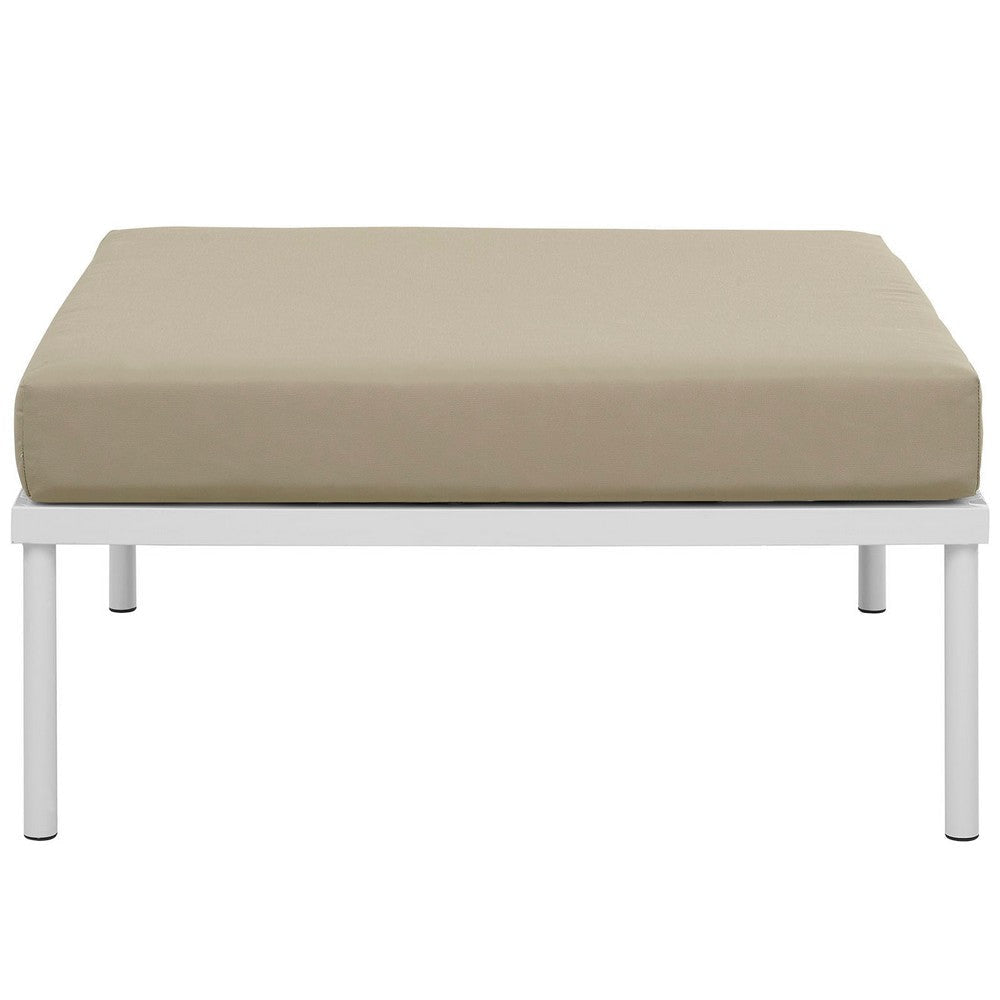 Harmony Outdoor Patio Aluminum Ottoman White Beige - No Shipping Charges MDY-EEI-2609-WHI-BEI