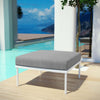 Modway Harmony Aluminum Outdoor Patio Ottoman with Cushion in White Gray