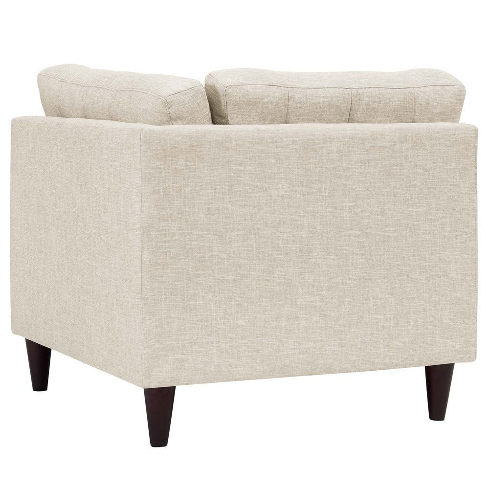 Modway Empress Upholstered Fabric Corner Sofa Beige MDY-EEI-2610-BEI