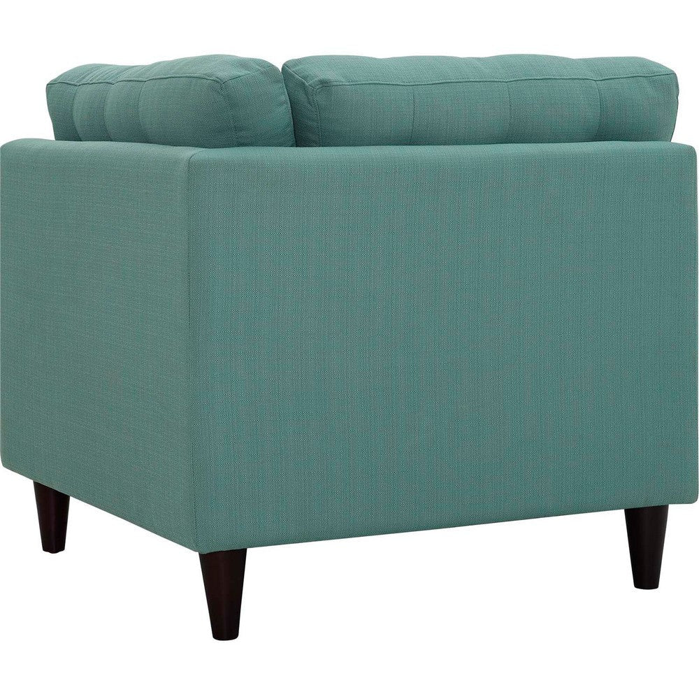 Modway Empress Mid-Century Modern Upholstered Fabric Corner Sofa In Laguna MDY-EEI-2610-LAG