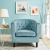 Modway Prospect Upholstered Velvet Contemporary Modern Accent Arm Chair in Sea Blue