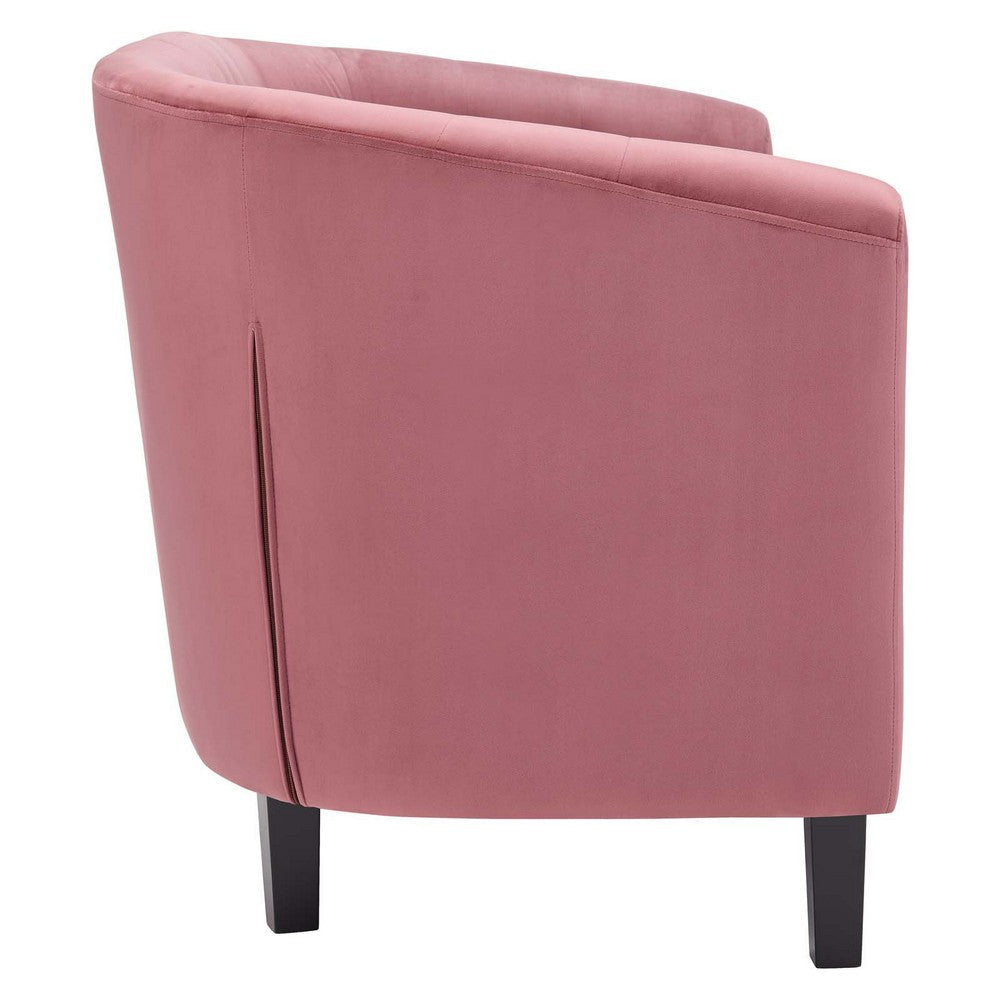 Modway Prospect Channel Tufted Performance Velvet Modern Loveseat Dusty Rose MDY-EEI-2615-DUS