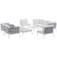 Modway Harmony 10 Piece Outdoor Patio Aluminum Sectional Sofa Set in White White