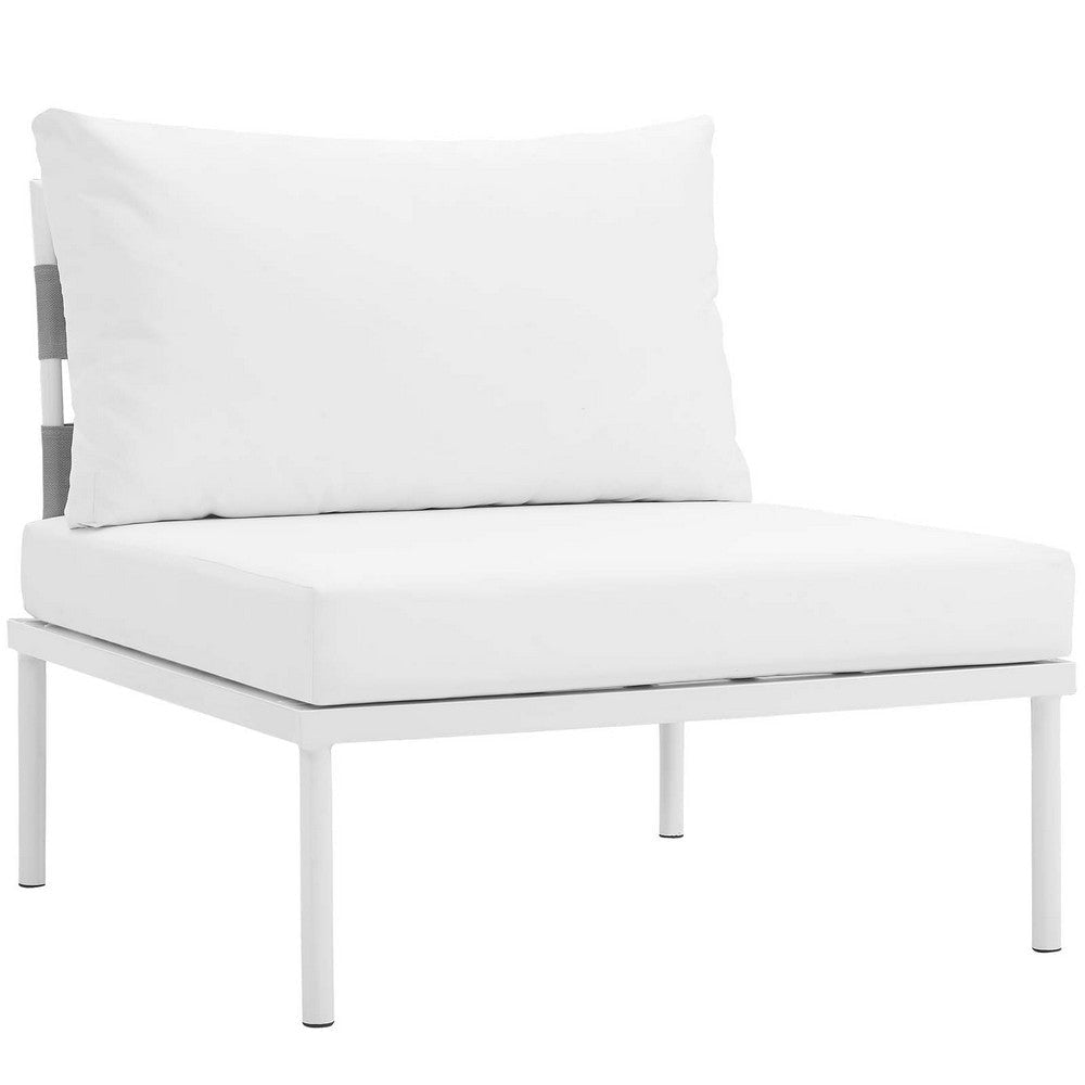 Modway Harmony 10 Piece Outdoor Patio Aluminum Sectional Sofa Set in White White MDY-EEI-2616-WHI-WHI-SET