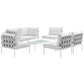 Modway Harmony 7-Piece Aluminum Outdoor Patio Furniture Sectional Sofa Set with Cushions in White White MDY-EEI-2617-WHI-WHI-SET