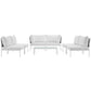 Modway Harmony 7-Piece Aluminum Outdoor Patio Furniture Sectional Sofa Set with Cushions in White White MDY-EEI-2617-WHI-WHI-SET